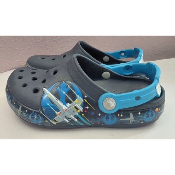 Star Wars Crocs Kids Size C13 Black Clogs X-Wing TIE Fighter Limited Edition - Picture 3 of 10